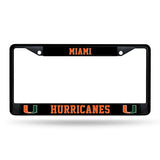 NCAA Miami Hurricanes - The U Black Chrome License Plate Frame Fan Gear NCAA Miami Hurricanes