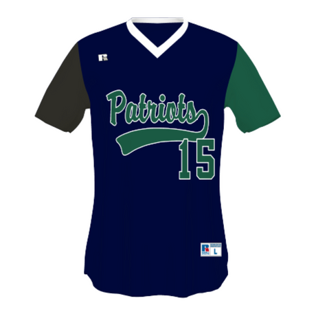 Russell Sublimated V-Neck Performance Mesh Baseball Jersey Team Baseball Jerseys