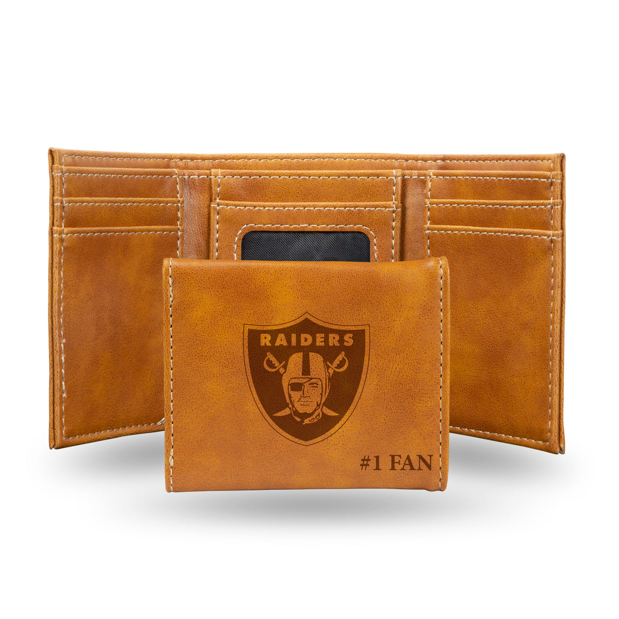 NFL Las Vegas Raiders Laser Engraved Trifold Wallet Fan Gear NFL Las Vegas Raiders