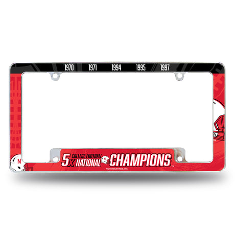 NCAA Nebraska Cornhuskers All Over Chrome Frame Fan Gear NCAA Nebraska Cornhuskers