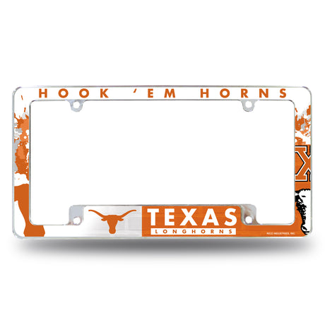NCAA Texas Longhorns All Over Chrome Frame Fan Gear NCAA Texas Longhorns