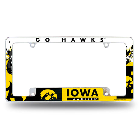 NCAA Iowa Hawkeyes All Over Chrome Frame Fan Gear NCAA Iowa Hawkeyes