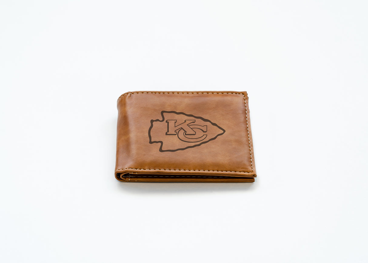 NFL Kansas City Chiefs Laser Engraved Bill-Fold Fan Gear NFL Kansas City Chiefs
