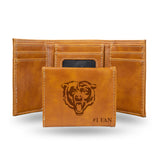 NFL Chicago Bears Laser Engraved Trifold Wallet Fan Gear NFL Chicago Bears