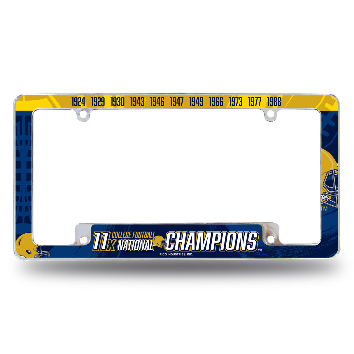 NCAA Notre Dame Fighting Irish - ND All Over Chrome Frame Fan Gear NCAA Notre Dame Fighting Irish