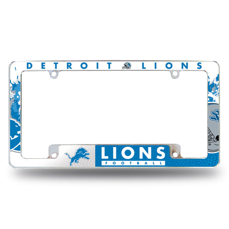 NFL Detroit Lions All Over Chrome Frame Fan Gear NFL Detroit Lions