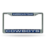 NFL Dallas Cowboys Laser Cut Chrome License Plate Frame Fan Gear NFL Dallas Cowboys