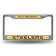 NFL Pittsburgh Steelers Chrome Glitter License Plate Frame Fan Gear NFL Pittsburgh Steelers