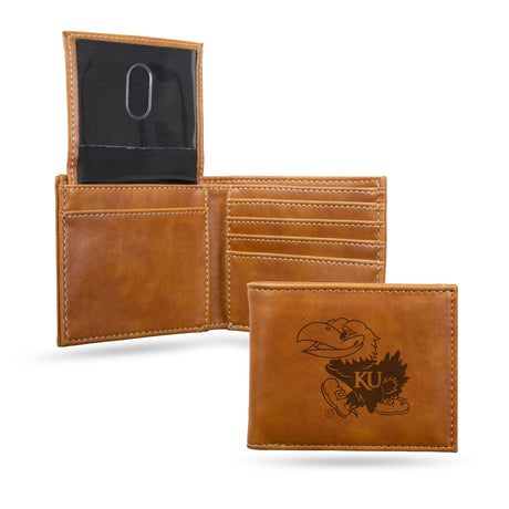 NCAA Kansas Jayhawks Laser Engraved Bill-Fold Fan Gear NCAA Kansas Jayhawks