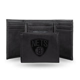 NBA Brooklyn Nets Laser Engraved Trifold Wallet Fan Gear NBA Brooklyn Nets