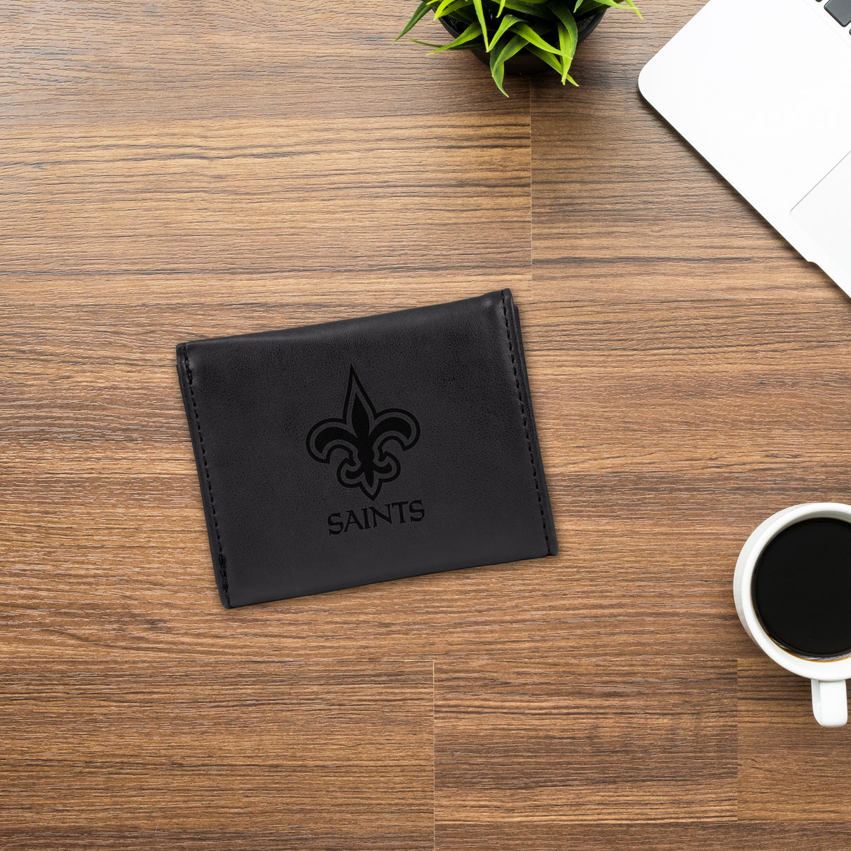 NFL New Orleans Saints Laser Engraved Trifold Wallet Fan Gear NFL New Orleans Saints