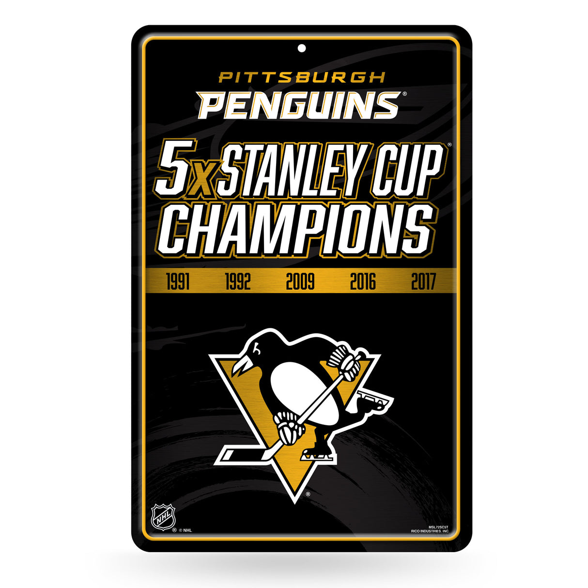 NHL Pittsburgh Penguins Large Metal Sign Fan Gear NHL Pittsburgh Penguins
