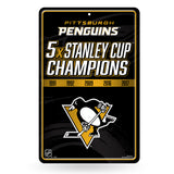 NHL Pittsburgh Penguins Large Metal Sign Fan Gear NHL Pittsburgh Penguins