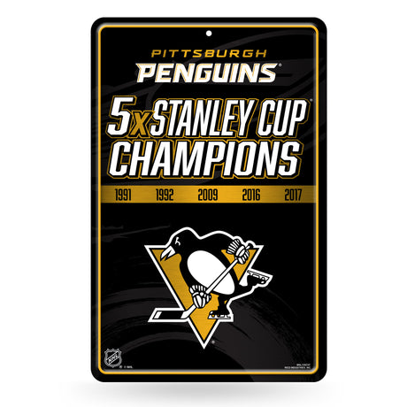 NHL Pittsburgh Penguins Large Metal Sign Fan Gear NHL Pittsburgh Penguins