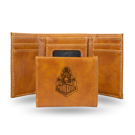 NCAA Purdue Boilermakers Laser Engraved Tri-Fold Wallet Fan Gear NCAA Purdue Boilermakers