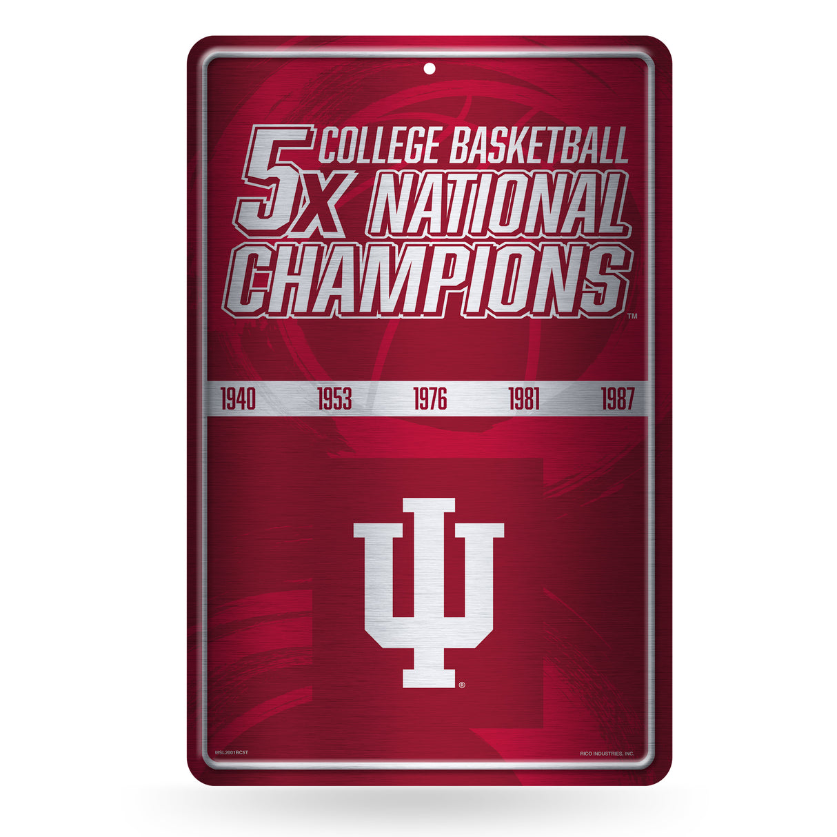 NCAA Indiana Hoosiers Large Metal Sign Fan Gear NCAA Indiana Hoosiers