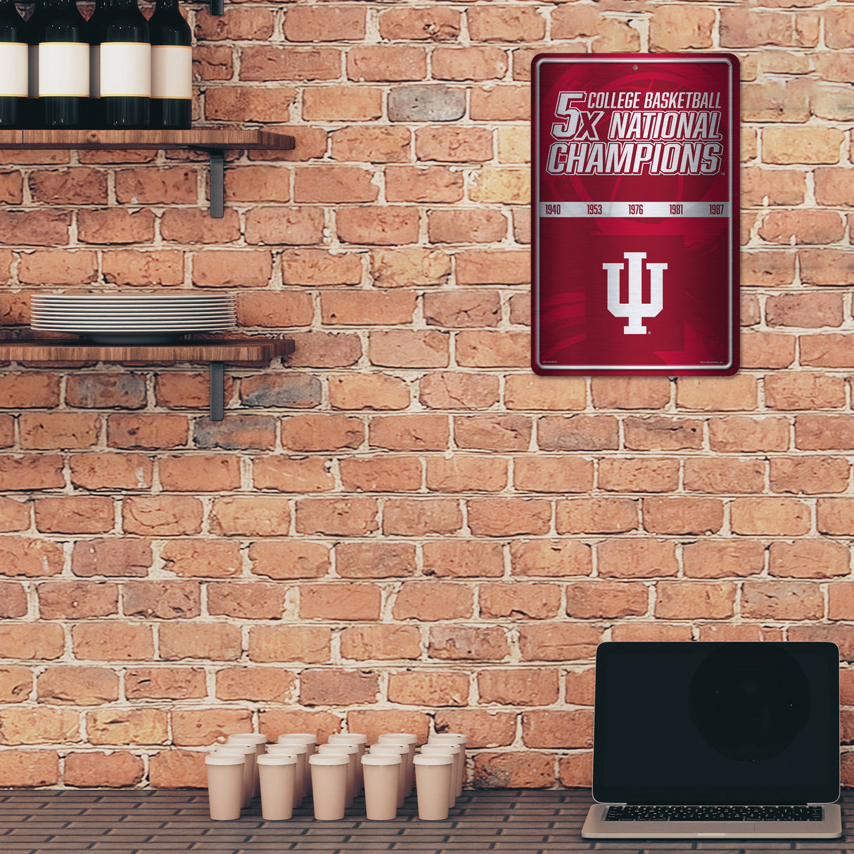 NCAA Indiana Hoosiers Large Metal Sign Fan Gear NCAA Indiana Hoosiers
