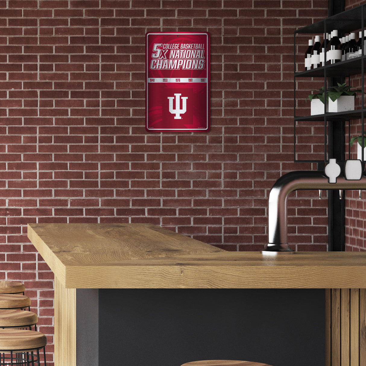 NCAA Indiana Hoosiers Large Metal Sign Fan Gear NCAA Indiana Hoosiers