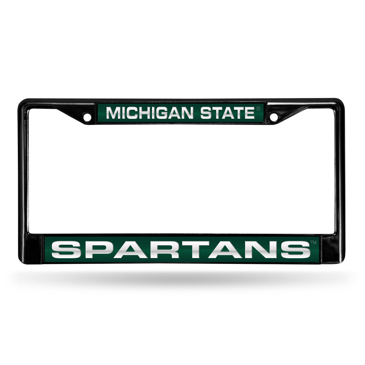 NCAA Michigan State Spartans Laser Cut Black Chrome License Plate Frame Fan Gear NCAA Michigan State Spartans