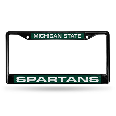 NCAA Michigan State Spartans Laser Cut Black Chrome License Plate Frame Fan Gear NCAA Michigan State Spartans