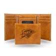 NBA Oklahoma City Thunder Laser Engraved Trifold Wallet Fan Gear NBA Oklahoma City Thunder