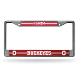 NCAA Ohio State Buckeyes Chrome Glitter License Plate Frame Fan Gear NCAA Ohio State Buckeyes