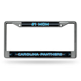 NFL Carolina Panthers Chrome Glitter License Plate Frame Fan Gear NFL Carolina Panthers