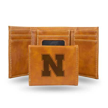 NCAA Nebraska Cornhuskers Laser Engraved Tri-Fold Wallet Fan Gear NCAA Nebraska Cornhuskers