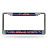 NFL New England Patriots Chrome Glitter License Plate Frame Fan Gear NFL New England Patriots
