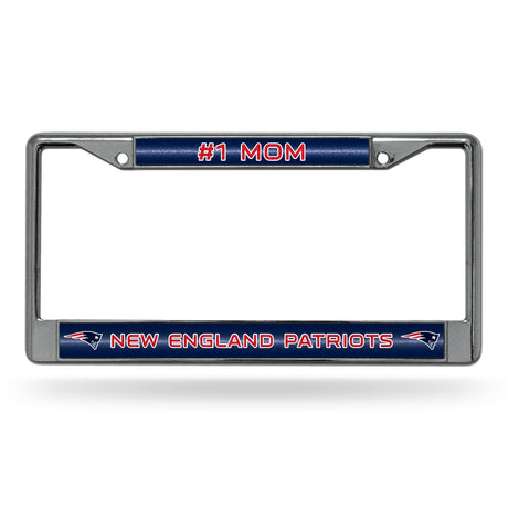 NFL New England Patriots Chrome Glitter License Plate Frame Fan Gear NFL New England Patriots