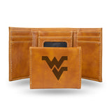 NCAA West Virginia Mountaineers Laser Engraved Tri-Fold Wallet Fan Gear NCAA West Virginia Mountaineers