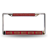 NFL San Francisco 49ers Laser Cut Chrome License Plate Frame Fan Gear NFL San Francisco 49ers