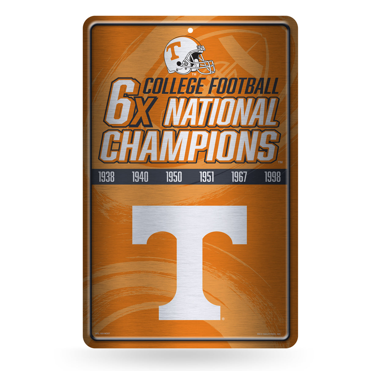 NCAA Tennessee Volunteers Large Metal Sign Fan Gear NCAA Tennessee Volunteers