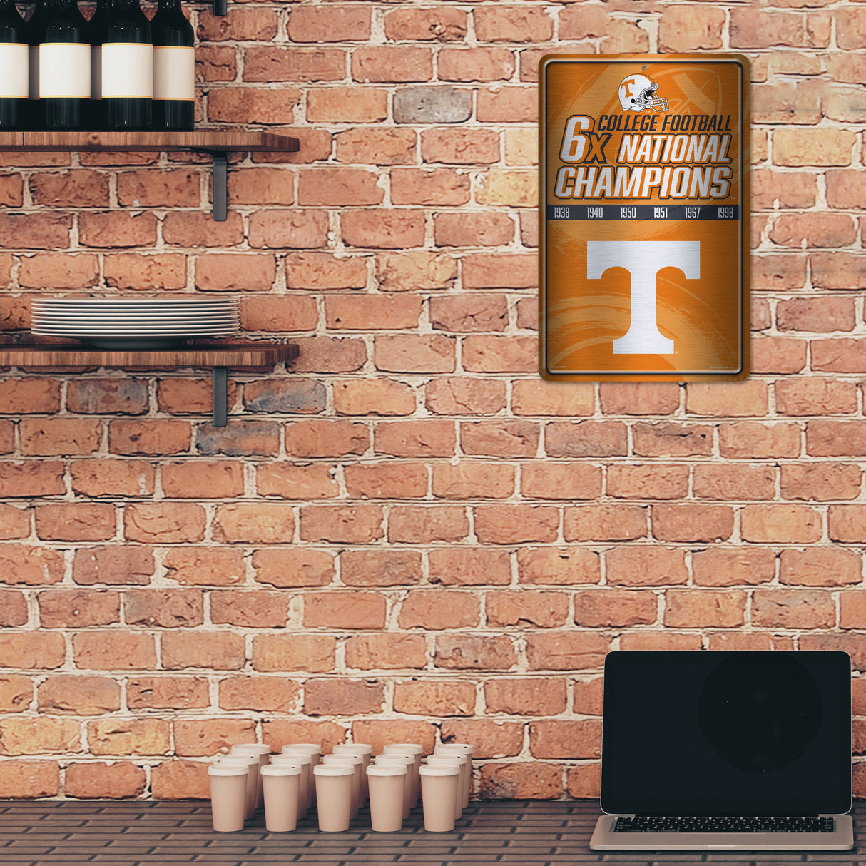 NCAA Tennessee Volunteers Large Metal Sign Fan Gear NCAA Tennessee Volunteers