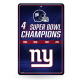 NFL New York Giants Large Metal Sign Fan Gear NFL New York Giants