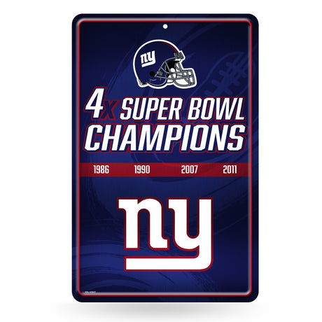 NFL New York Giants Large Metal Sign Fan Gear NFL New York Giants