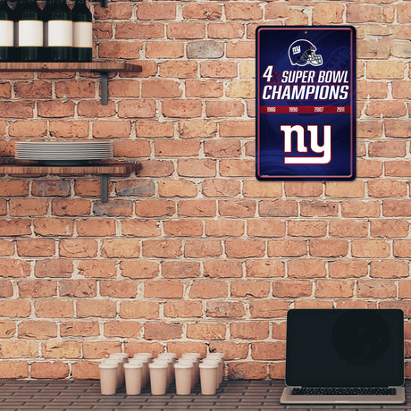 NFL New York Giants Large Metal Sign Fan Gear NFL New York Giants