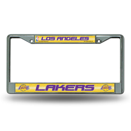 NBA Los Angeles Lakers Chrome Glitter License Plate Frame Fan Gear NBA Los Angeles Lakers