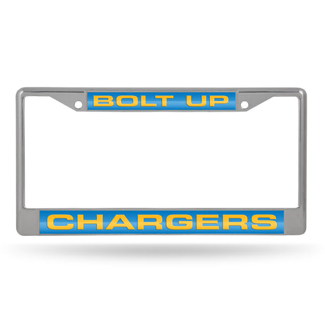NFL Los Angeles Chargers Laser Cut Chrome License Plate Frame Fan Gear NFL Los Angeles Chargers