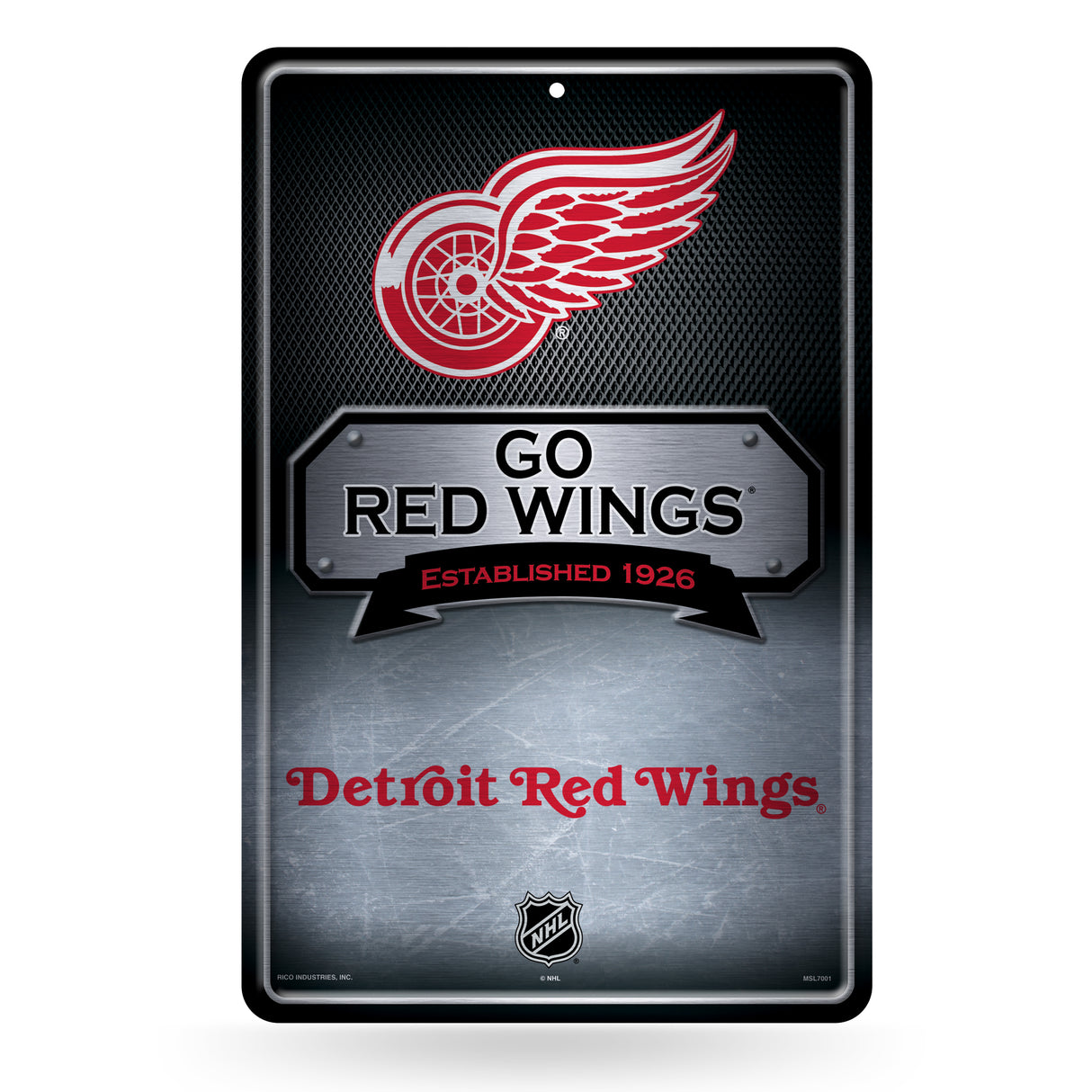 NHL Detroit Red Wings Large Metal Sign Fan Gear NHL Detroit Red Wings