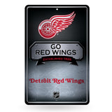NHL Detroit Red Wings Large Metal Sign Fan Gear NHL Detroit Red Wings