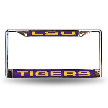 NCAA LSU Tigers Laser Cut Chrome License Plate Frame Fan Gear NCAA LSU Tigers