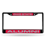 NCAA Ohio State Buckeyes Laser Cut Black Chrome License Plate Frame Fan Gear NCAA Ohio State Buckeyes