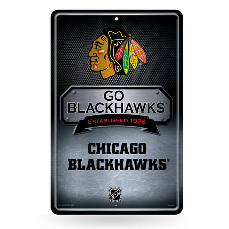 NHL Chicago Blackhawks Large Metal Sign Fan Gear NHL Chicago Blackhawks