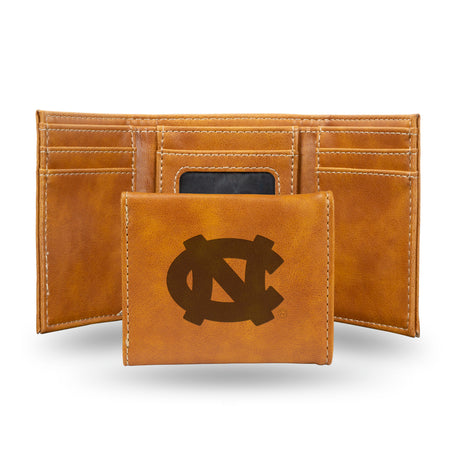 NCAA North Carolina Tar Heels Laser Engraved Tri-Fold Wallet Fan Gear NCAA North Carolina Tar Heels