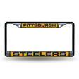 NFL Pittsburgh Steelers Laser Cut Black Chrome License Plate Frame Fan Gear NFL Pittsburgh Steelers