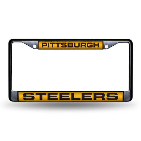 NFL Pittsburgh Steelers Laser Cut Black Chrome License Plate Frame Fan Gear NFL Pittsburgh Steelers