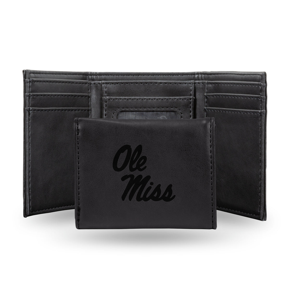 NCAA Mississippi Rebels - Ole Miss Laser Engraved Tri-Fold Wallet Fan Gear NCAA Mississippi Rebels
