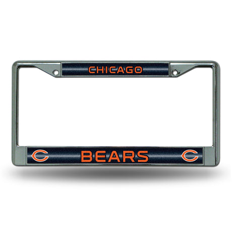NFL Chicago Bears Chrome Glitter License Plate Frame Fan Gear NFL Chicago Bears