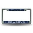 NFL Dallas Cowboys Chrome Glitter License Plate Frame Fan Gear NFL Dallas Cowboys